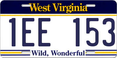 WV license plate 1EE153
