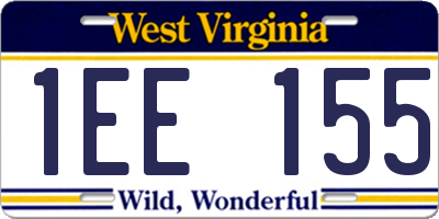 WV license plate 1EE155