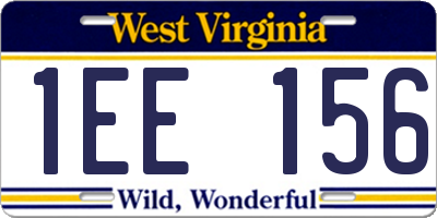 WV license plate 1EE156