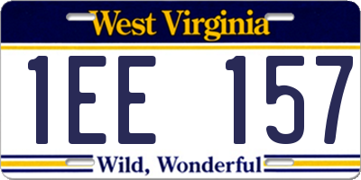 WV license plate 1EE157