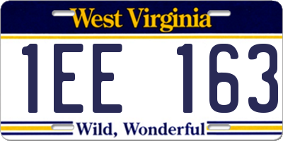 WV license plate 1EE163