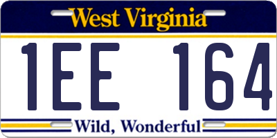 WV license plate 1EE164