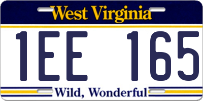 WV license plate 1EE165