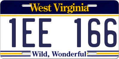WV license plate 1EE166