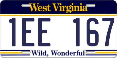 WV license plate 1EE167