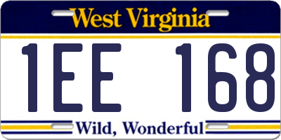 WV license plate 1EE168
