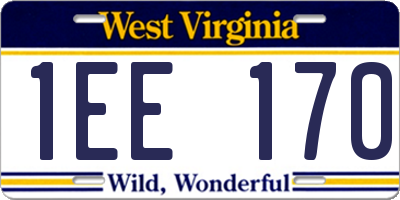 WV license plate 1EE170
