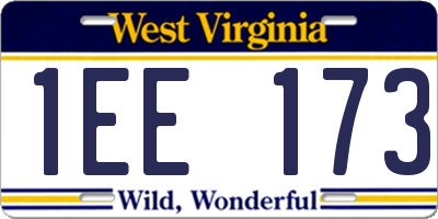WV license plate 1EE173