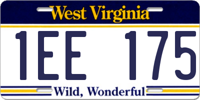 WV license plate 1EE175