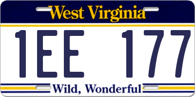 WV license plate 1EE177
