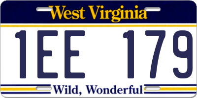 WV license plate 1EE179