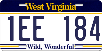 WV license plate 1EE184