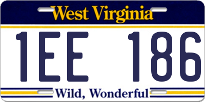 WV license plate 1EE186