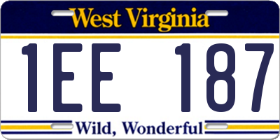 WV license plate 1EE187