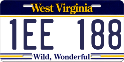 WV license plate 1EE188