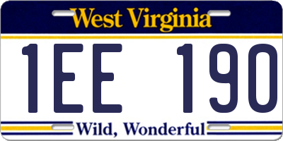 WV license plate 1EE190