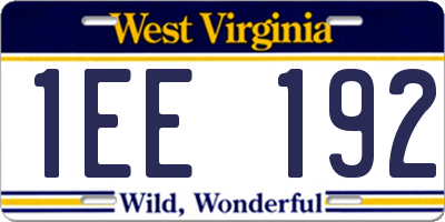WV license plate 1EE192