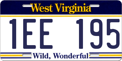 WV license plate 1EE195