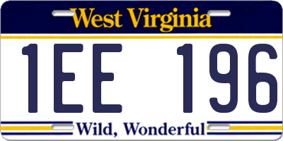 WV license plate 1EE196