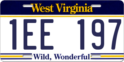 WV license plate 1EE197