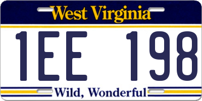 WV license plate 1EE198