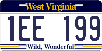 WV license plate 1EE199