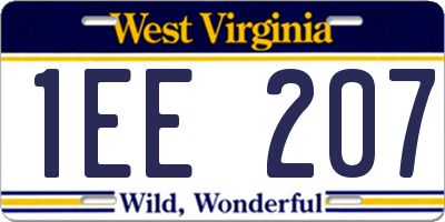 WV license plate 1EE207