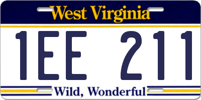 WV license plate 1EE211