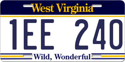 WV license plate 1EE240