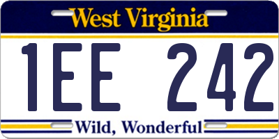 WV license plate 1EE242
