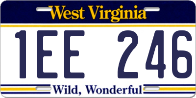 WV license plate 1EE246
