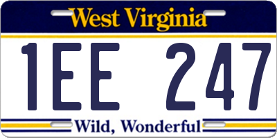 WV license plate 1EE247