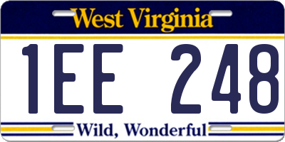 WV license plate 1EE248