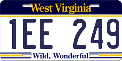 WV license plate 1EE249