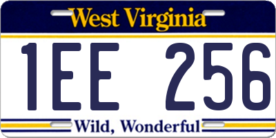WV license plate 1EE256