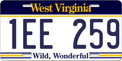 WV license plate 1EE259