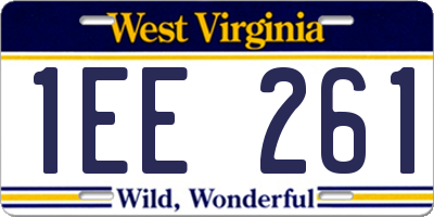 WV license plate 1EE261