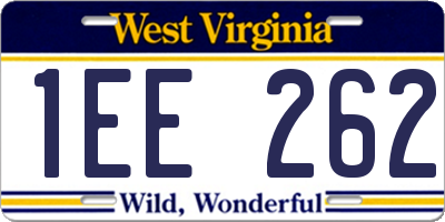 WV license plate 1EE262