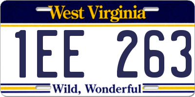 WV license plate 1EE263