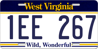 WV license plate 1EE267