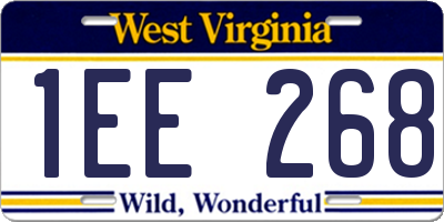 WV license plate 1EE268