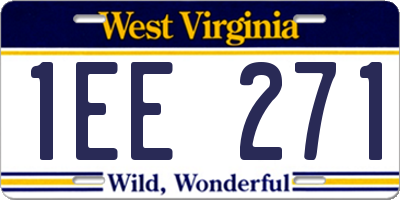 WV license plate 1EE271