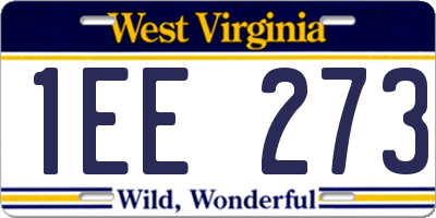 WV license plate 1EE273