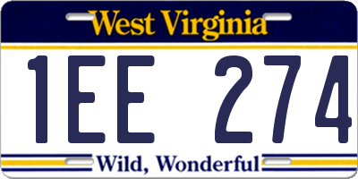 WV license plate 1EE274