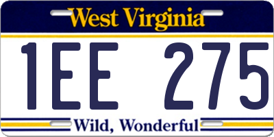 WV license plate 1EE275