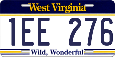 WV license plate 1EE276