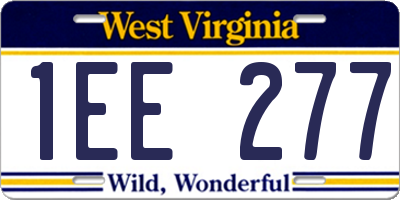 WV license plate 1EE277