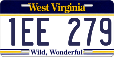 WV license plate 1EE279