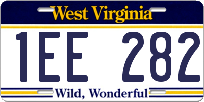 WV license plate 1EE282
