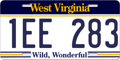 WV license plate 1EE283